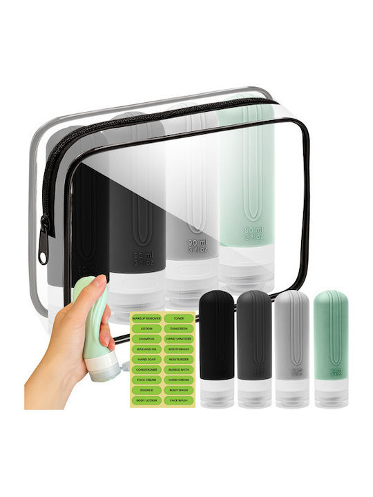 Waterproof Set of 4 Travel Cosmetic Bottles Toiletry Bags Stickers Aria Trade Waterproof Set of 4 Travel Cosmetic Bottles Toiletry Bags Stickers Aria Trade
