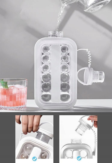 Formă De Gheață Rotundă Din Plastic Cu Capac Albă