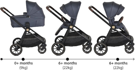 Cangaroo Celebrity Adjustable 2 in 1 Baby Stroller Suitable for Newborn Graystone 8.30kg
