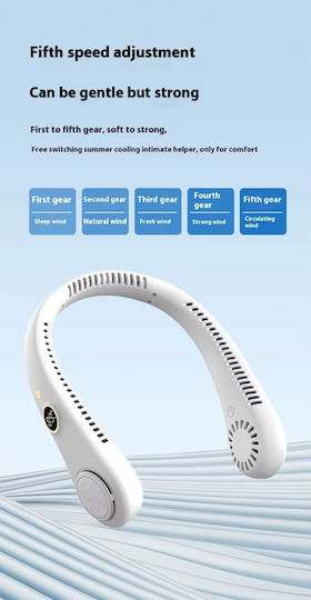 Ventilator Modern Ultra Portabil Plasare La Gât 5 Viteze Flexibil Albastru