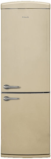 Finlux Retro Ψυγειοκαταψύκτης 331lt Total NoFrost Υ191xΠ59.5xΒ65εκ. Μπεζ FXCARE 373020