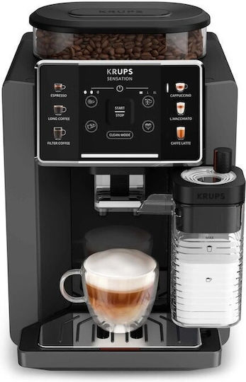 Krups Sensation Автоматична Еспресо Кафемашина 1450W Налягане 15bar за Капучино с Мелачка Черна EA912HF0
