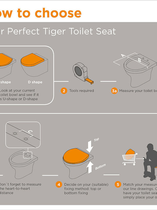 TIGER Καπάκι Λεκάνης Soft Close Πλαστικό Μαύρο