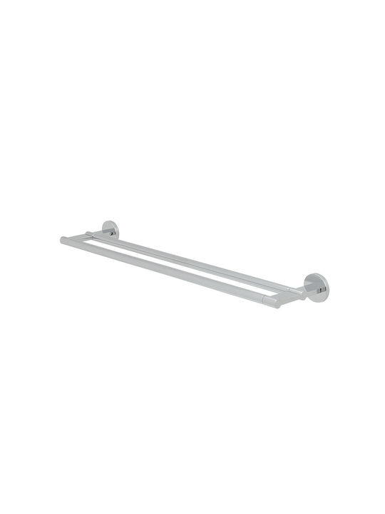 TIGER Double Wall-Mounted Bathroom Rail ​59.9x4.9cm Inox Silver