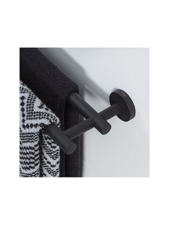 TIGER Double Wall-Mounted Bathroom Rail ​13x58.1cm Black