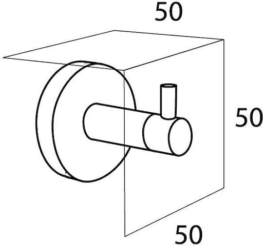 TIGER Άγκιστρο Μπάνιου Μονό με Βίδες ​5x5cm Inox Μαύρο