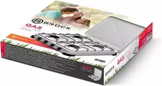 Brock GS 004 W Επιτραπέζια Εστία Υγραερίου με 4 Εστίες Λευκή