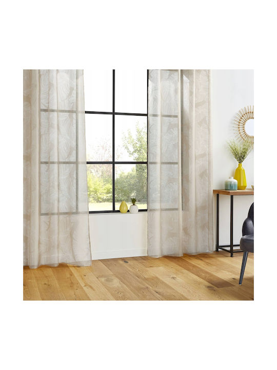 Devo Beige Curtain with Grommets 140x240cm