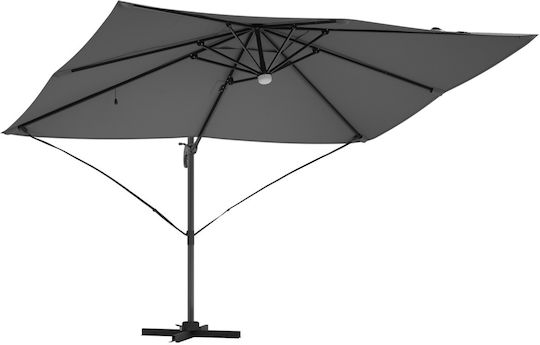 Hanging Aluminum Garden Parasol Grey 2.2x2.2xHeight 2.65m
