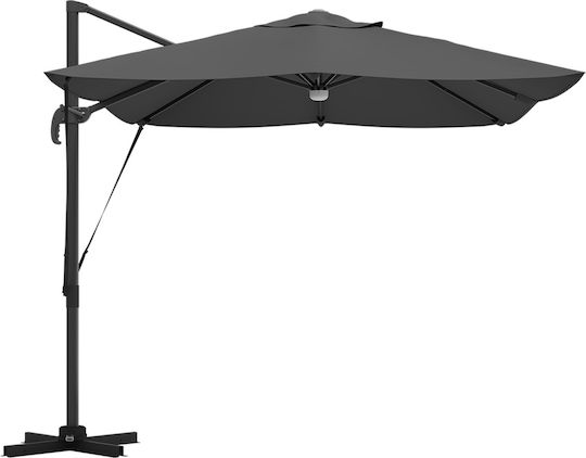 Hanging Aluminum Garden Parasol Grey 2.2x2.2xHeight 2.65m