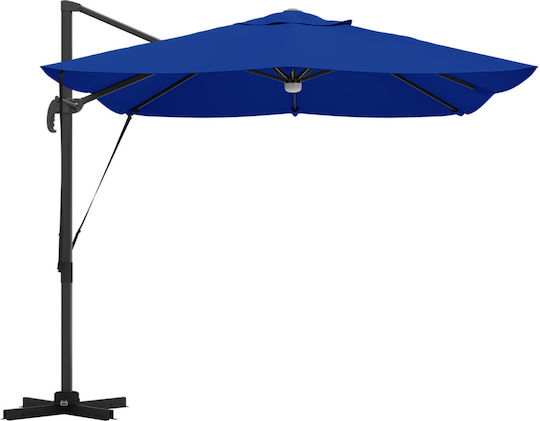 Hängender Rundschreiben Aluminium Gartenschirm Blau F2.5xH2.65m