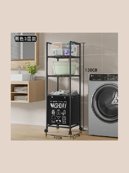 Yh6905-3 Wäschekorb Metallisch Schwarz
