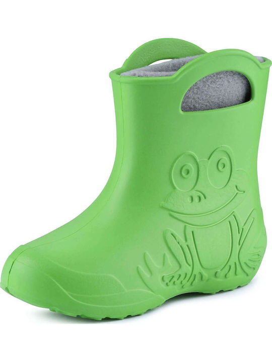 Παιδικές Γαλότσες με Εσωτερική Επένδυση Frog Πράσινες