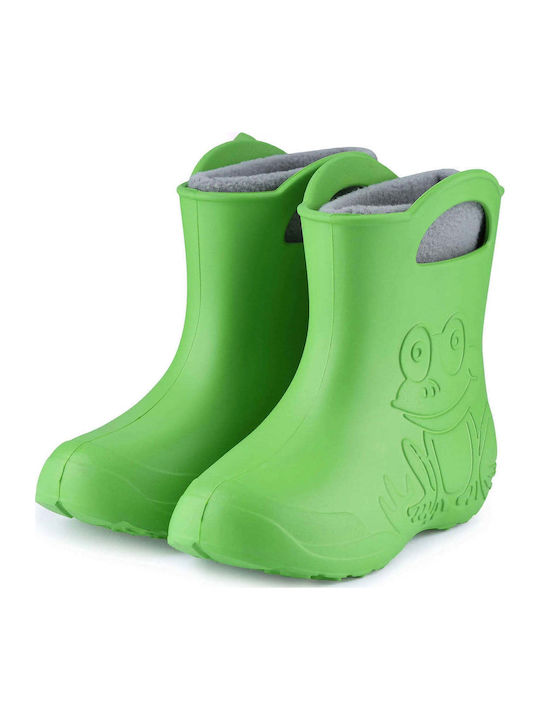 Παιδικές Γαλότσες με Εσωτερική Επένδυση Frog Πράσινες