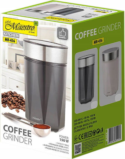 Maestro Electric Coffee Grinder 150W for 50gr Beans Silver