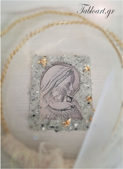 Carved Wall-Mounted Square Wedding Crown Case / Photo Frame Wooden Gold 30x30cm