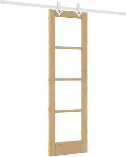 Vidaxl Hardware Set Für Schiebetür 61x198,5 Cm Aus Massivholz Kiefer Beige 3332237