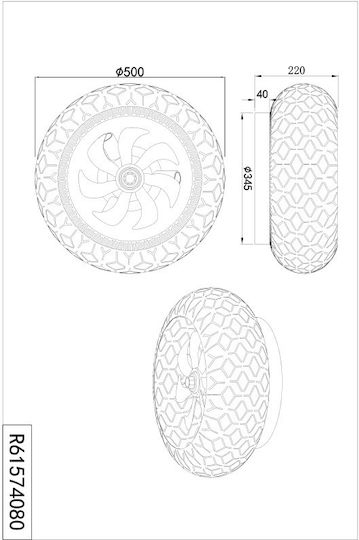 Trio Lighting Bidar Πλαφονιέρα 50cm με Φως Λευκή