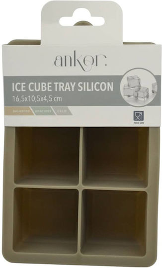 Ankor Eiswürfelform Würfel aus Silikon 6 Plätze Braun 847075