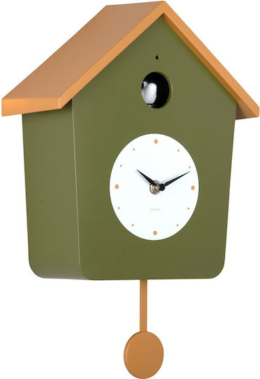 Karlsson Wall Clock With Pendulum Green 23x35cm