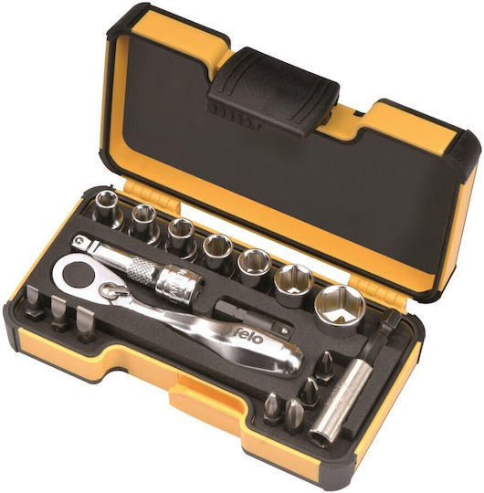 Set Chei Tubulare Bit Xs Strongbox Felo 1/4" 18 Piese