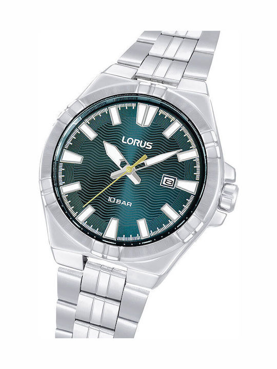 Lorus Ανδρικό Ρολόι 42mm Μπαταρίας με Ασημί Μεταλλικό Μπρασελέ