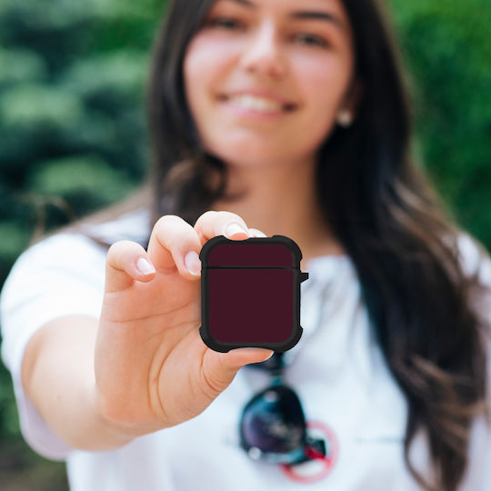 Sonique Colorbloc Series Θήκη Σιλικόνης σε Μπορντό χρώμα για Apple AirPods 1 / AirPods 2