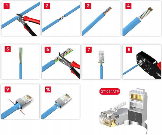 Unitek Щепсел RJ-45 50бр Сребрист (OT1094ATP01)