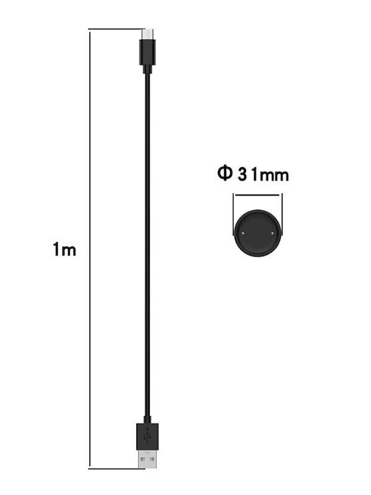 Kabel Ladegerät Usb Type C Xiaomi Ladegerät für Amazfit Bip 6 Schwarzς