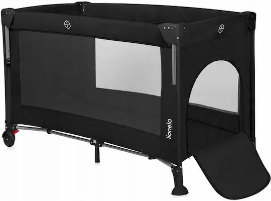 Lionelo Ellen Παρκοκρέβατο 2 Επιπέδων με Στρώμα Μαύρο 60x120cm