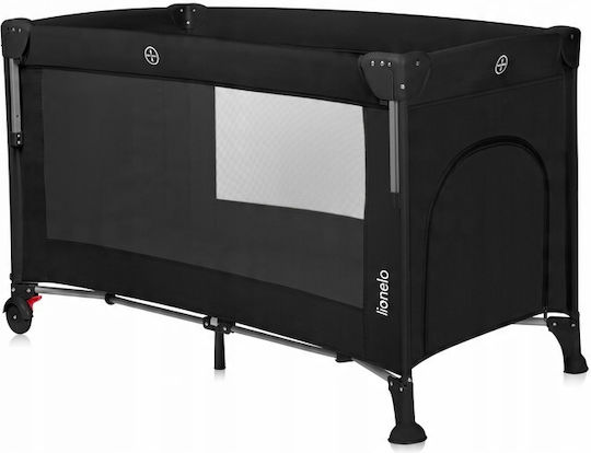 Lionelo Ellen Παρκοκρέβατο 2 Επιπέδων με Στρώμα Μαύρο 60x120cm