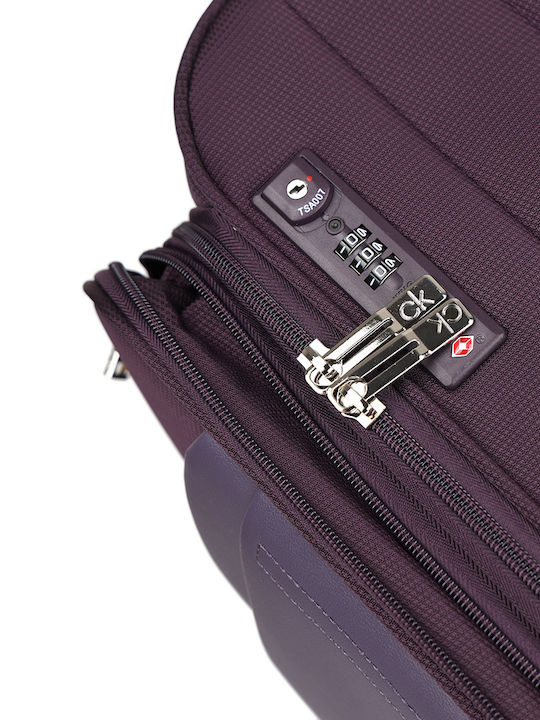 Calvin Klein Gala Valiză Medie De Călătorie Din Material Textil Violet Cu 4 Roți