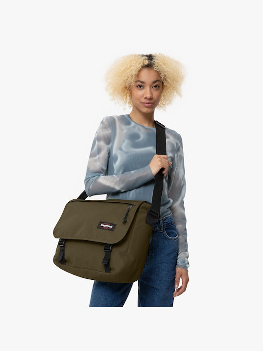 Eastpak Delegate+ School Shoulder Bag Elementary Army Olive 20L 38.5 x 13 x 30.5cm