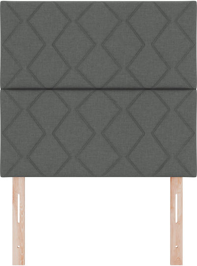 vidaXL Табла за легло Текстил Dark Gray 90см
