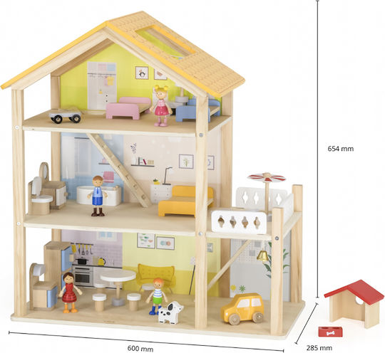 Viga Toys Ξύλινο Κουκλόσπιτο