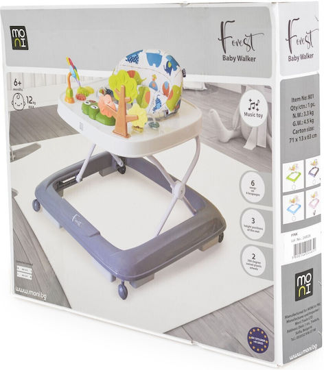 Moni Baby Walker for 6+ Months Gray