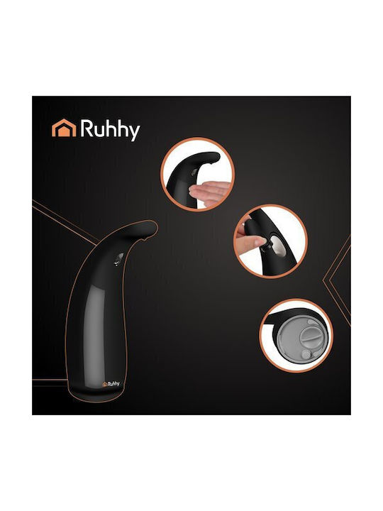 Ruhhy Spender Küche Porzellan mit automatischem Spender Schwarz 300ml