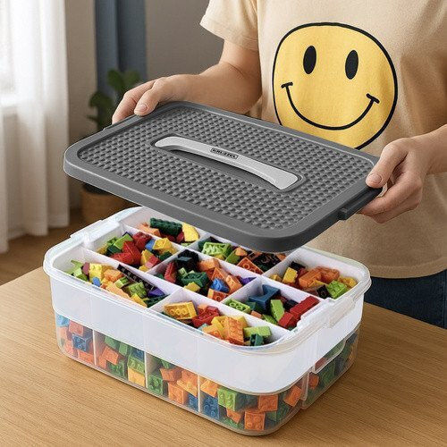 Kruzzel Kinder Spielzeugkiste aus Transparentem Kunststoff
