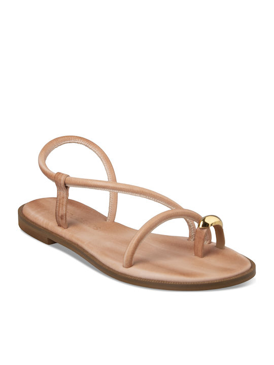 Women's Flat Sandals in Beige Color