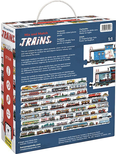 Kinderpuzzle Trains für 5+ Jahre+ Jahre 51pcs Banana Panda