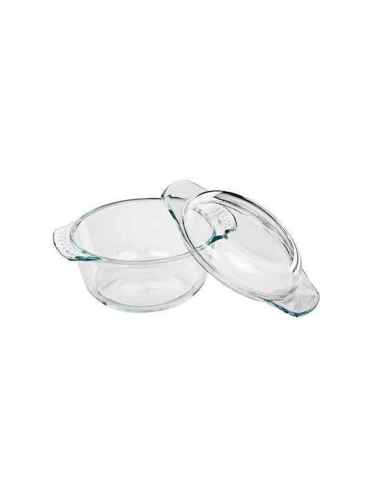 Kuchenprofi Glass Round Heat-Resistant Cookware with Lid 1400ml