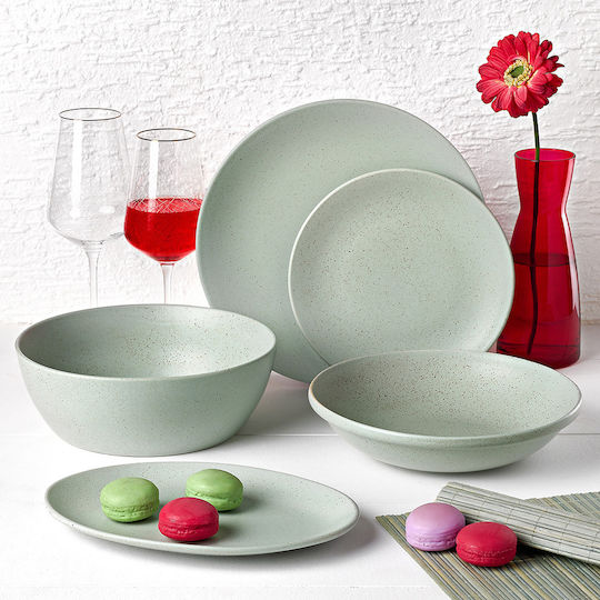 Dot Serving Platter Oval made of Porcelain Gray 36cm