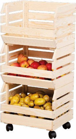 Kesper Wooden Kitchen Trolley 3-Tier Brown 37x30x80cm