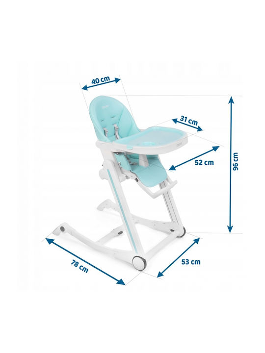 Ricokids Tugo Αναδιπλούμενο Καρεκλάκι Φαγητού με Ρυθμιζόμενο Ύψος Γαλάζιο