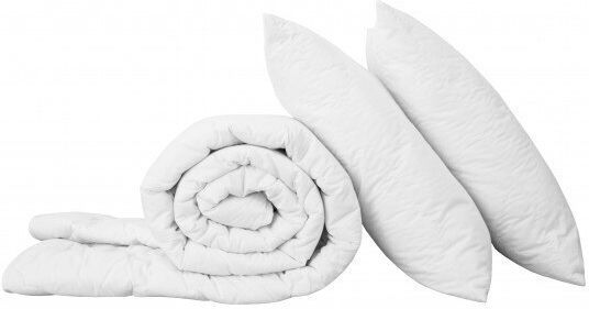 Kotonia Home Husă de pătură Set de fețe de pernă Semi-dublu 180x200cm Alb 2buc