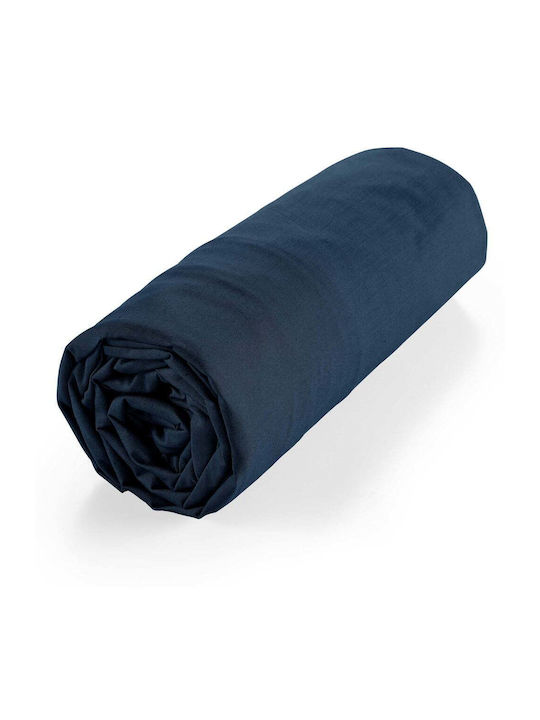 Douceur d'Intérieur Biolina Σεντόνι King Size με Λάστιχο 180x200εκ. Dark Blue