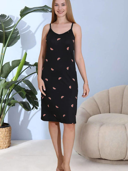 Boyraz Summer Women's Nightdress Black