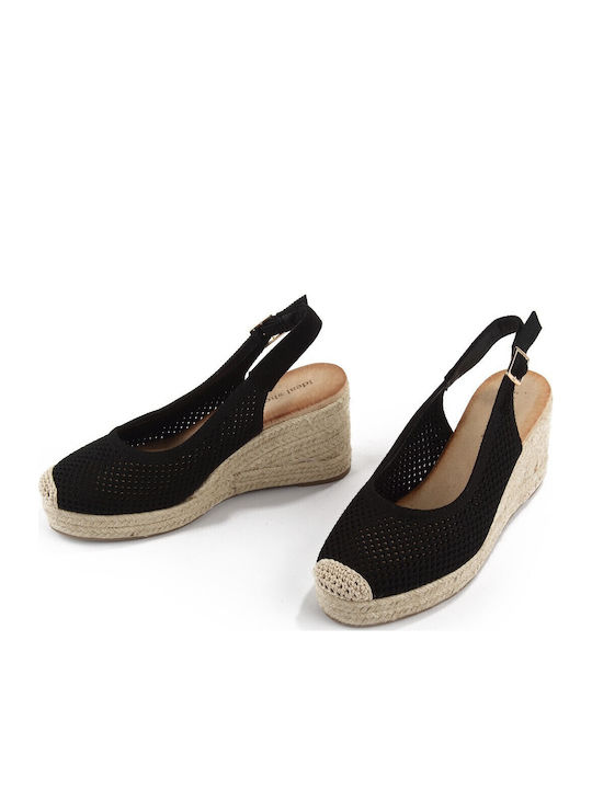 Damenplattformen im Espadrilles-Stil Schwarz