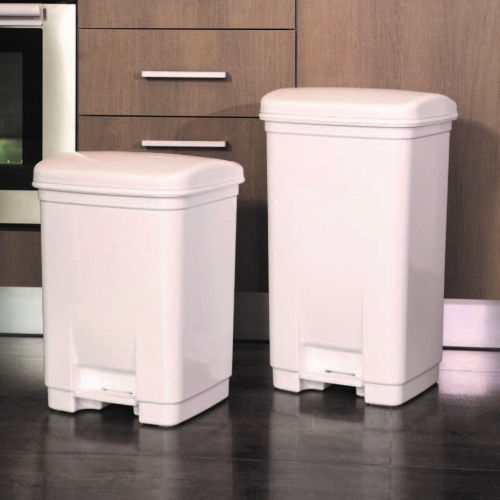 Viomes Plastic Waste Bin with Pedal Beige 28lt