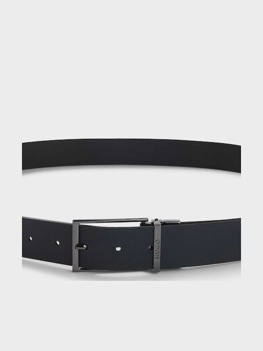 Men's Belt Leather Double Sided Black